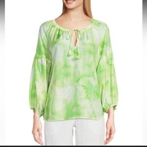 Tommy Bahama Green Tie-Dye Blouse